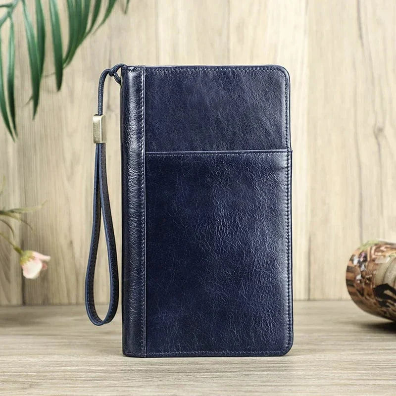 Porte-cartes de voyage en cuir véritable pour femmes