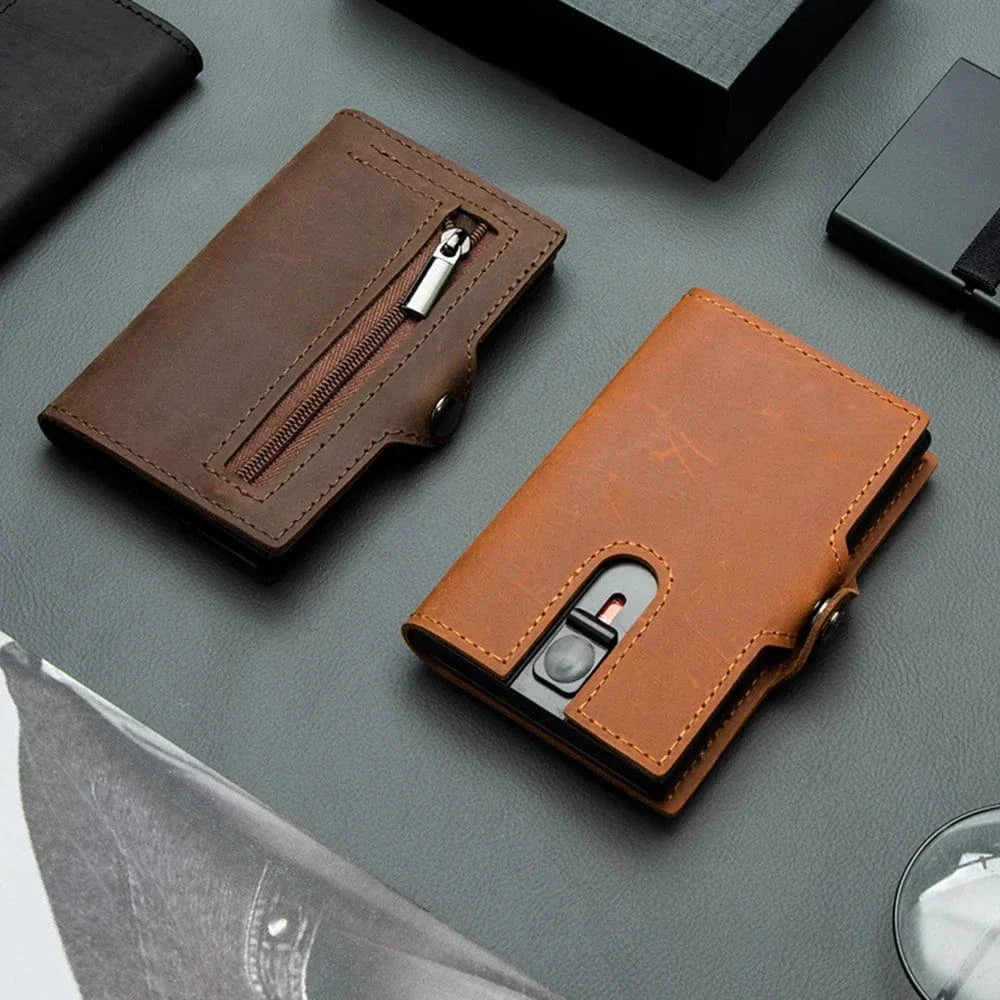 Porte-cartes et porte-monnaie en cuir pour hommes