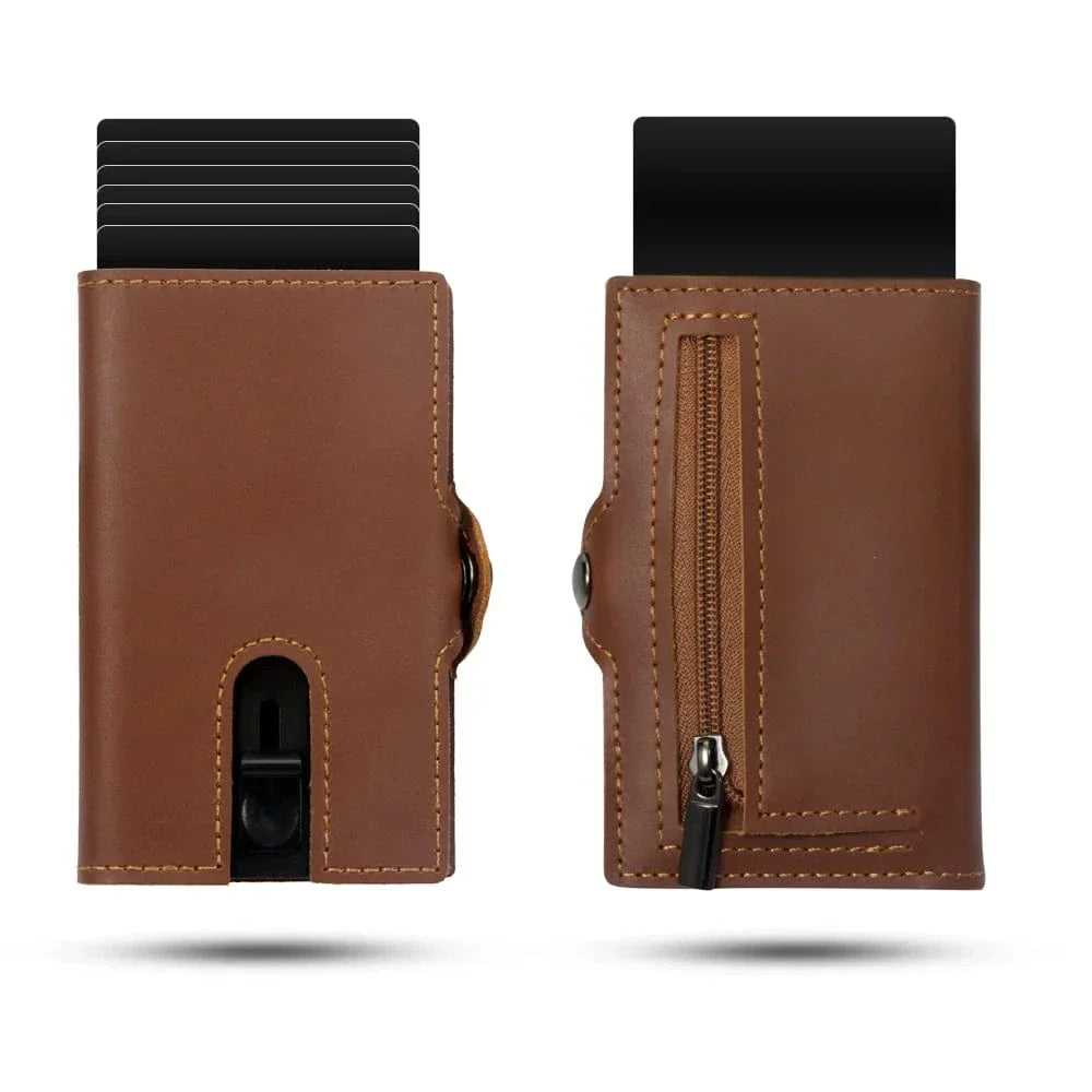 Porte-cartes et porte-monnaie en cuir pour hommes