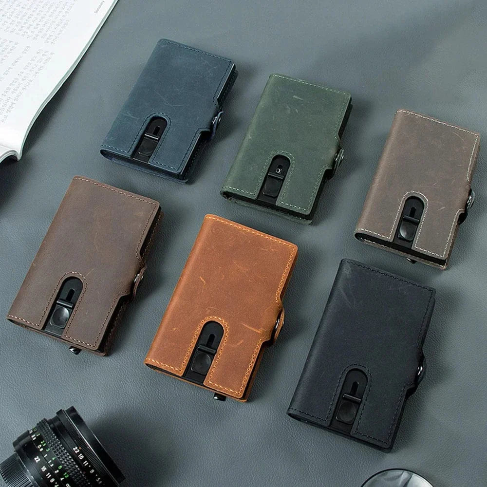 Porte-cartes et porte-monnaie en cuir pour hommes