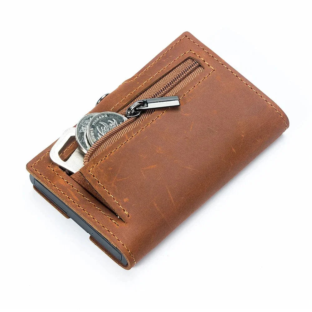 Porte-cartes et porte-monnaie en cuir pour hommes