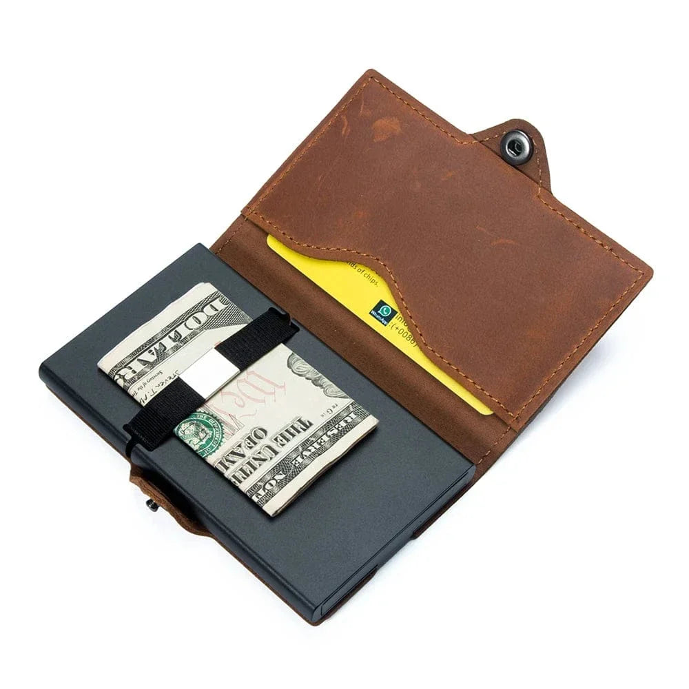 Porte-cartes et porte-monnaie en cuir pour hommes