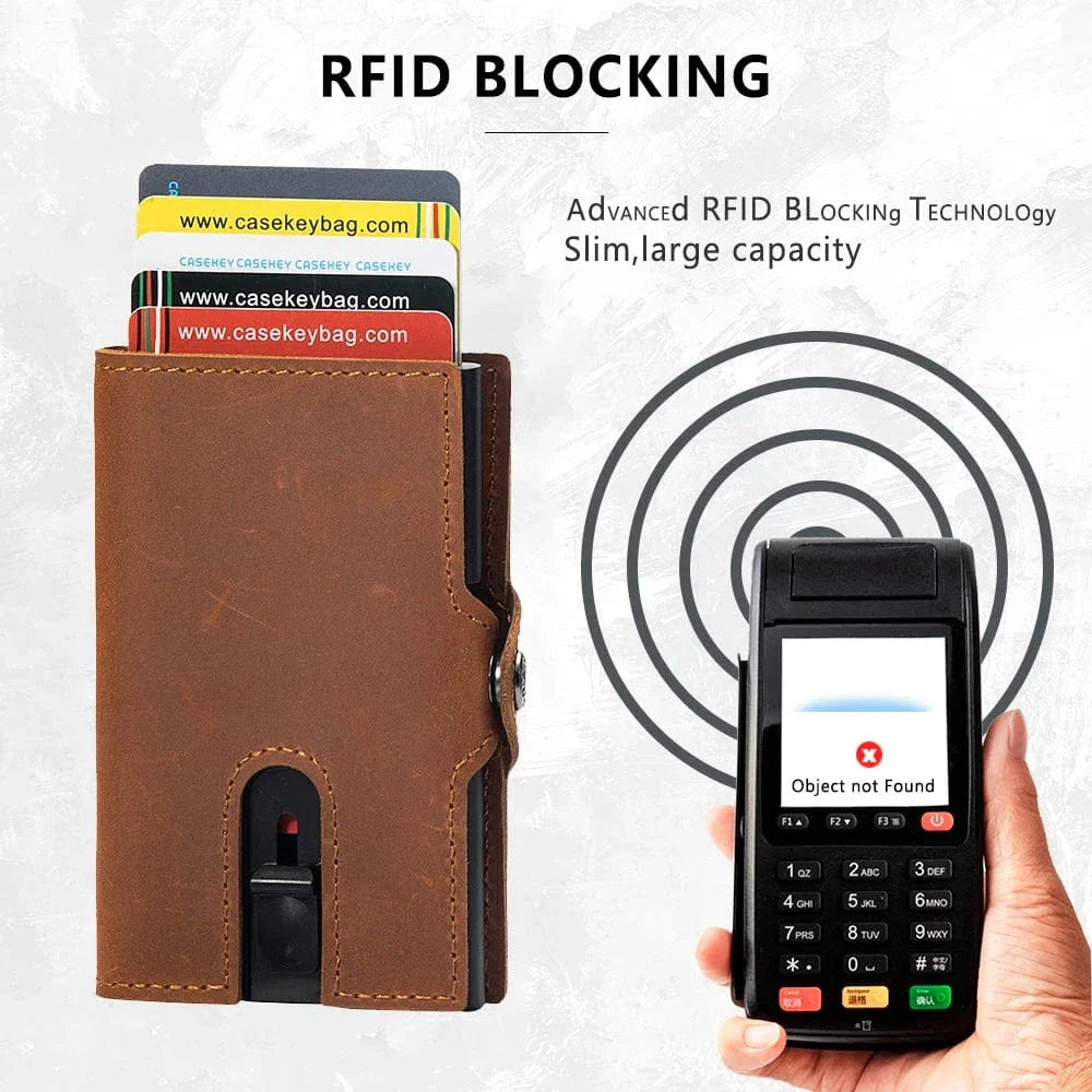 Porte-cartes et porte-monnaie en cuir pour hommes