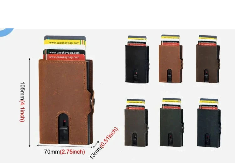 Porte-cartes et porte-monnaie en cuir pour hommes