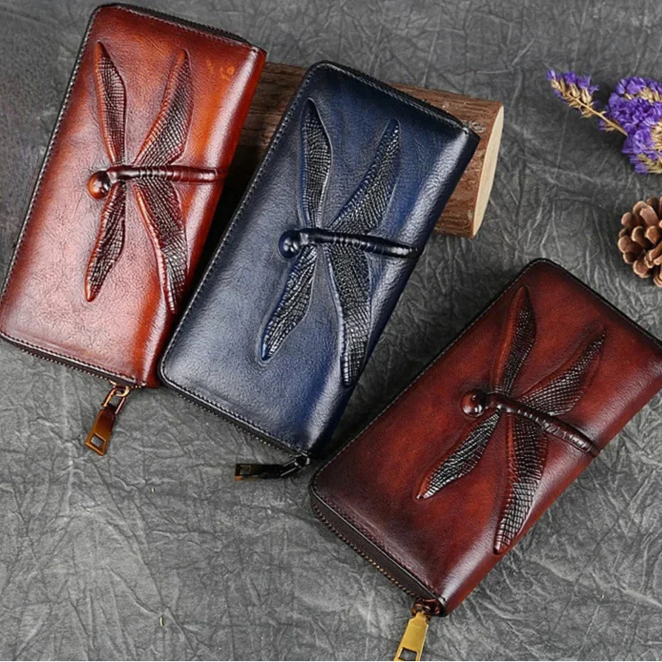 Porte-monnaie et cartes femme en cuir véritable