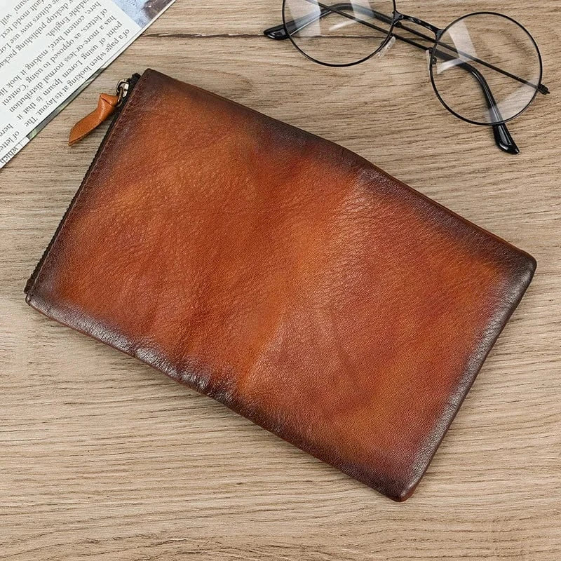 Portefeuille compact en cuir véritable pour hommes