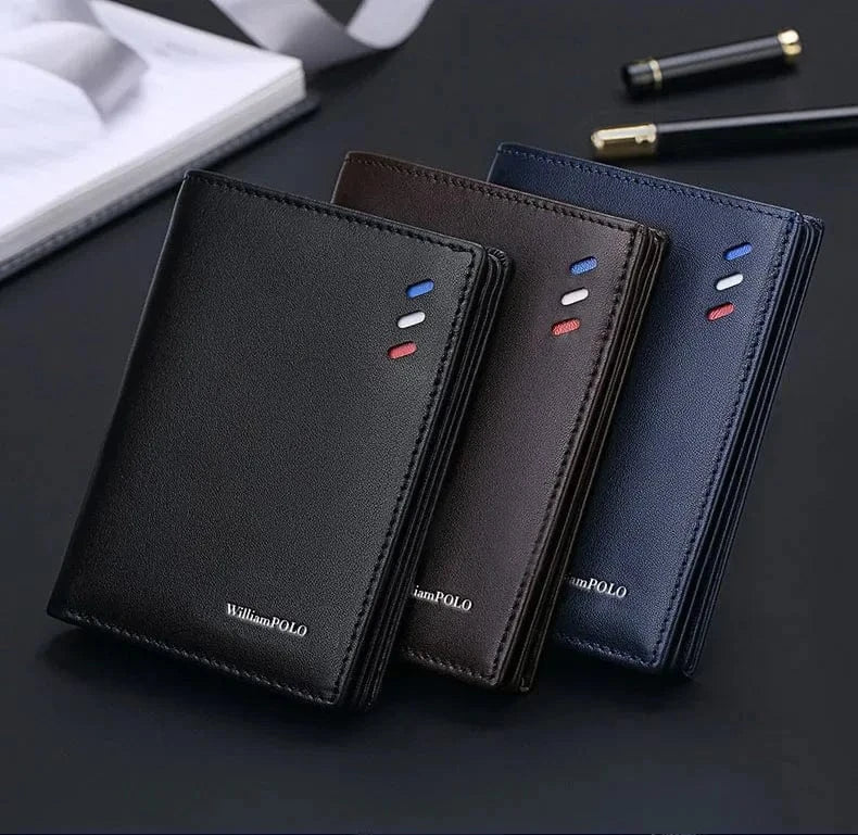 Portefeuille Homme en Cuir Véritable Compact
