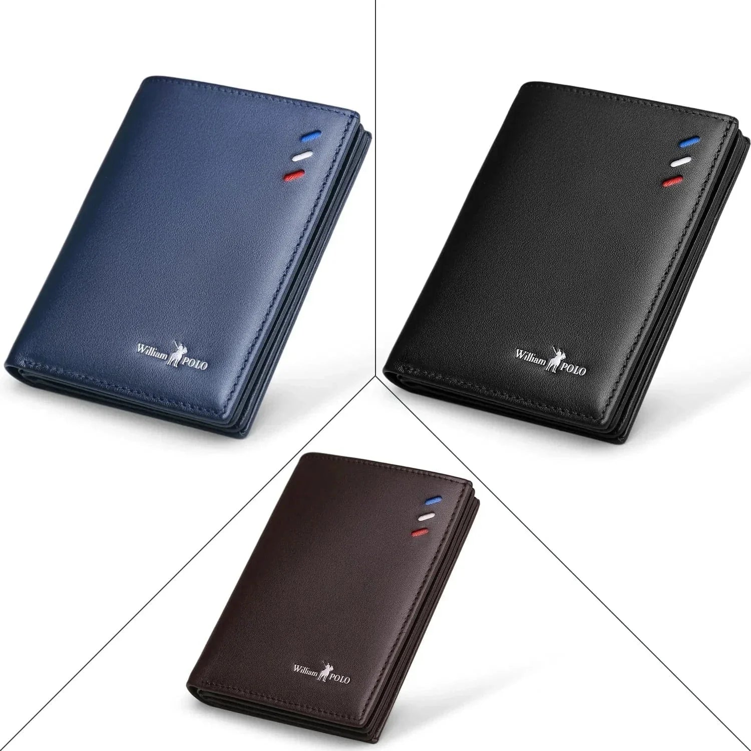 Portefeuille Homme en Cuir Véritable Compact