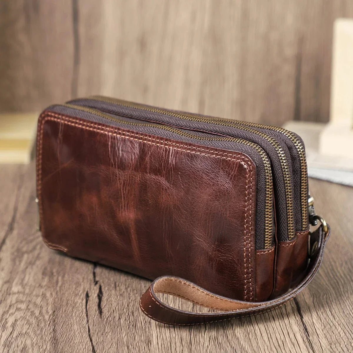 Portefeuille Homme en Cuir, 3 Volets