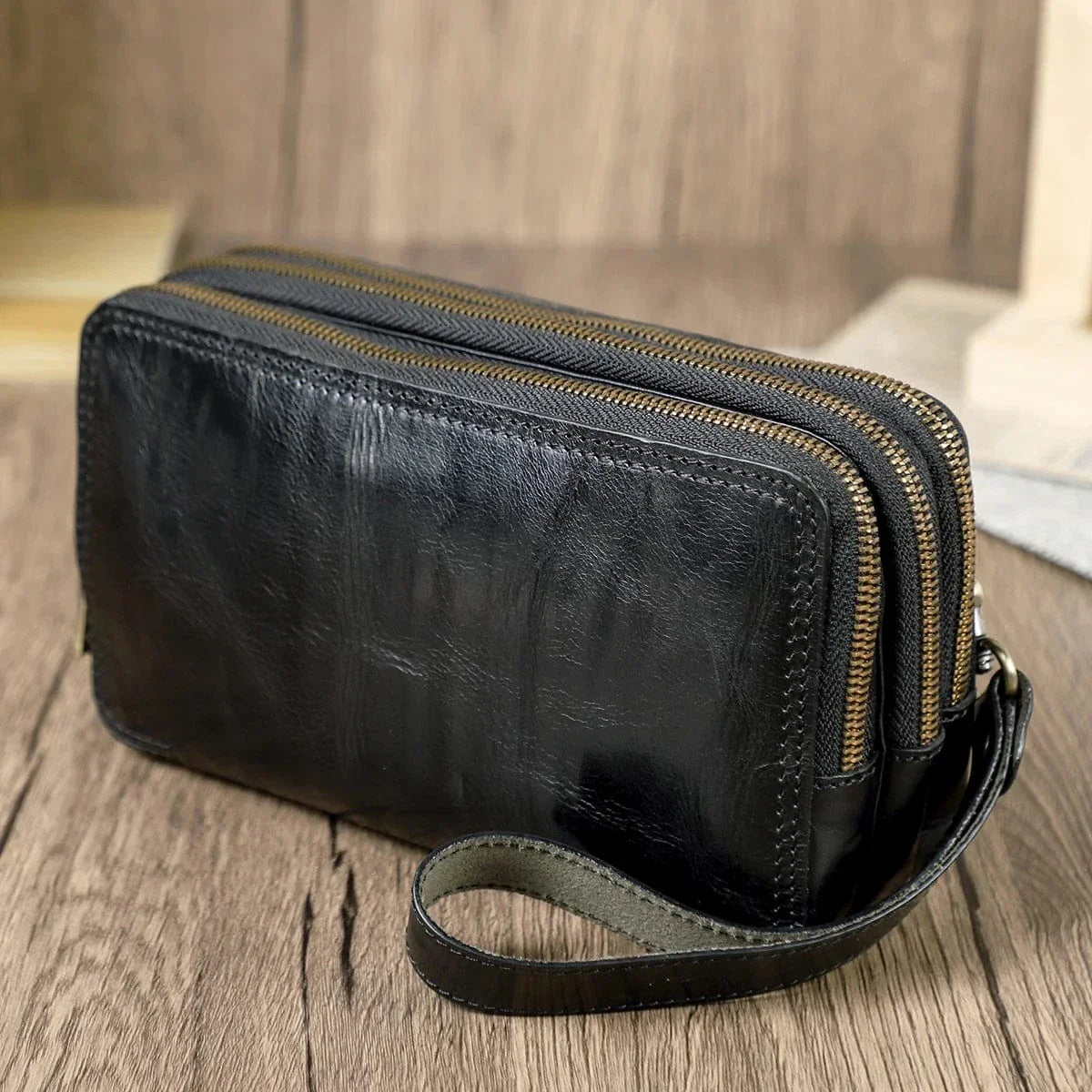 Portefeuille Homme en Cuir, 3 Volets