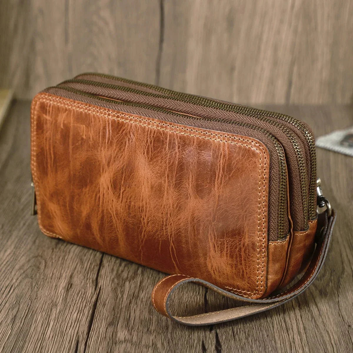 Portefeuille Homme en Cuir, 3 Volets