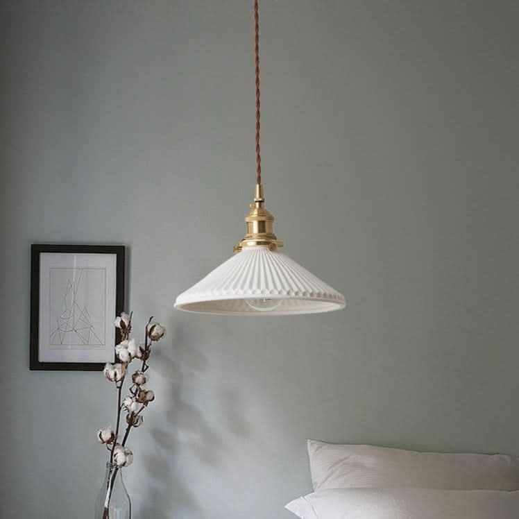 Lampe à suspension scandinave en céramique blanche