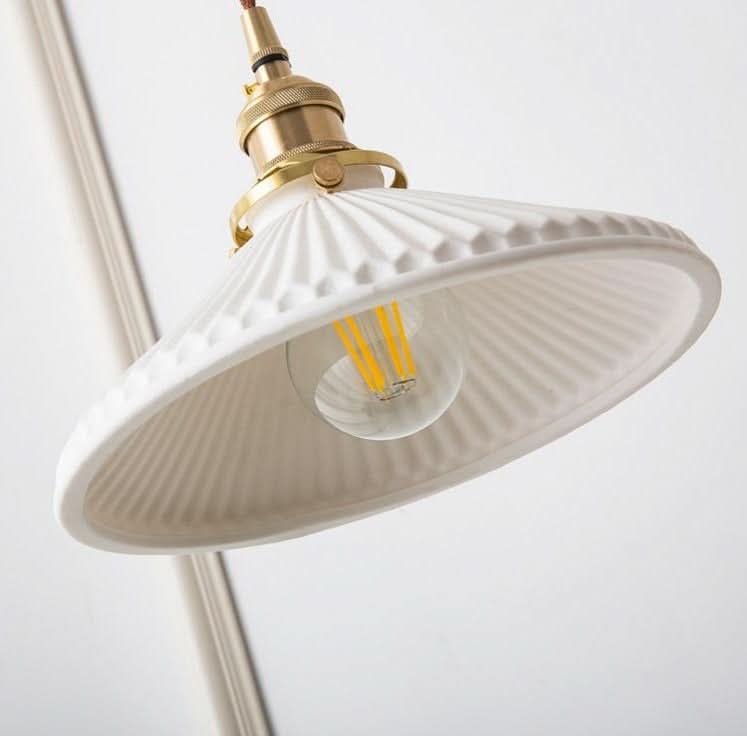 Lampe à suspension scandinave en céramique blanche