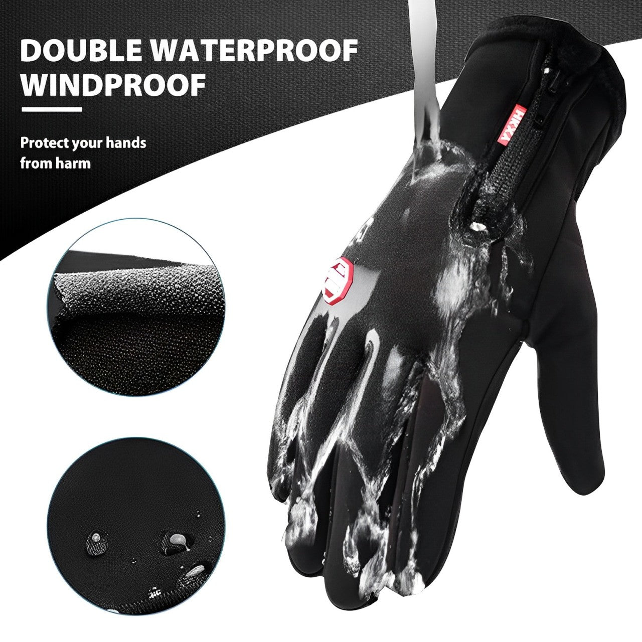 Gants de cyclisme chauds avec 3 supports d'écran tactiles chauds, imperméables, gants de vélo d'hiver unisexes | Sansotis