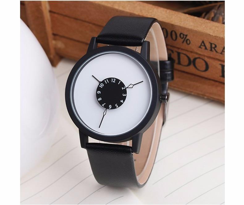 Montre minimaliste de luxe en cuir véritable pour femme, design unique