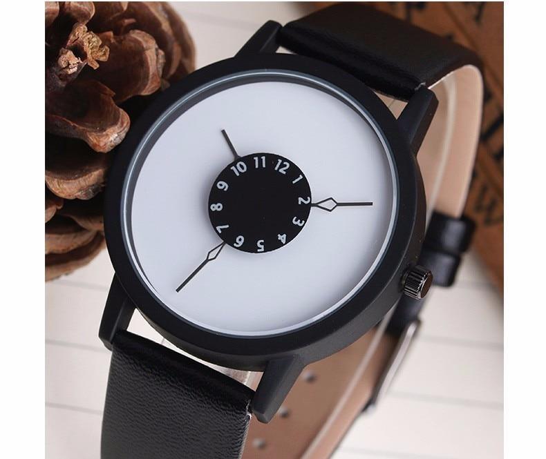 Montre minimaliste de luxe en cuir véritable pour femme, design unique