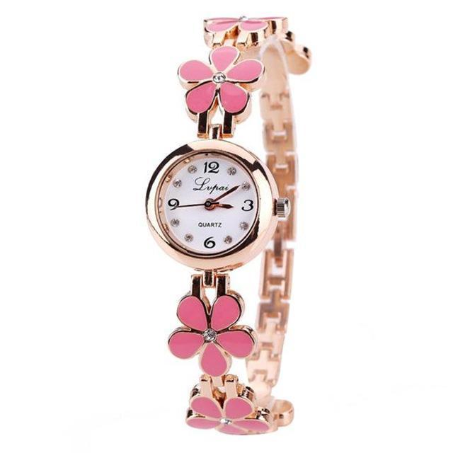 Montre cadeau délicate pour femmes, bracelet à fleurs exclusif