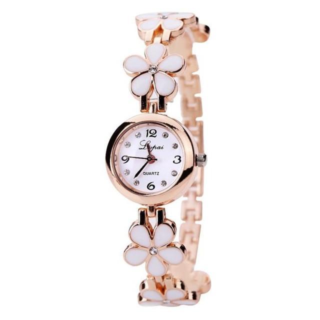 Montre cadeau délicate pour femmes, bracelet à fleurs exclusif