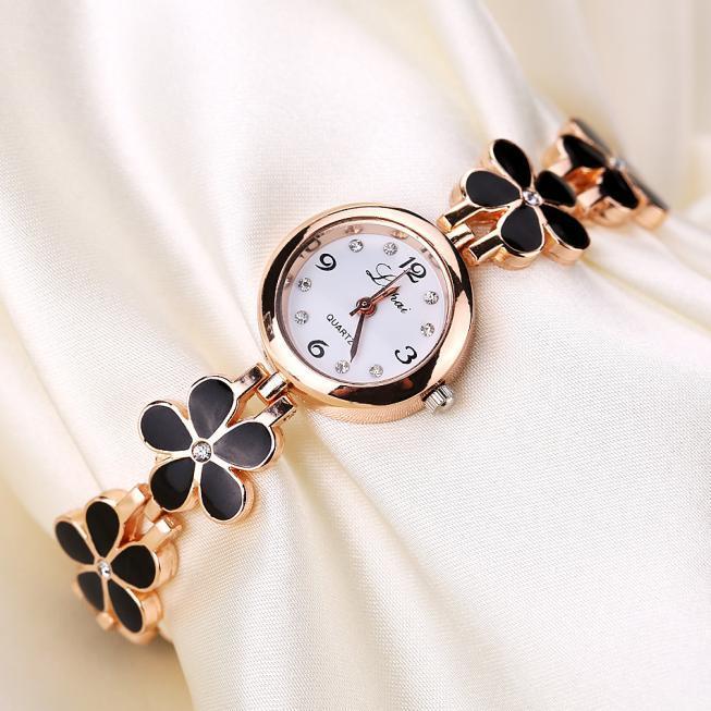 Montre cadeau délicate pour femmes, bracelet à fleurs exclusif