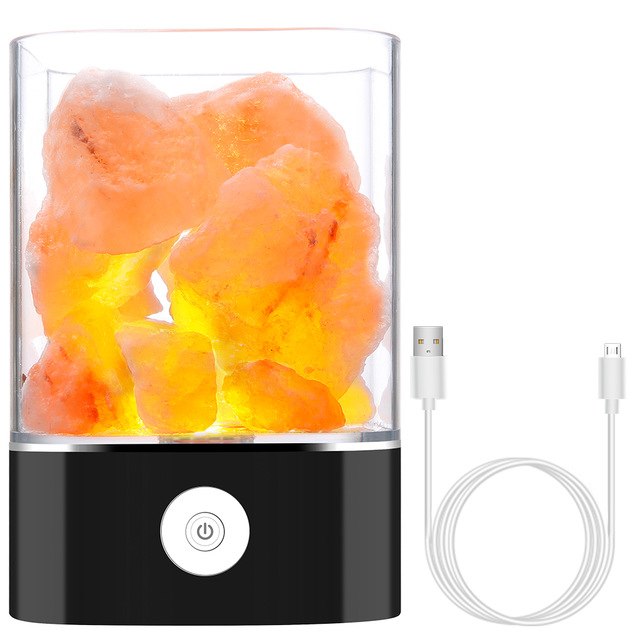 Lampe de bureau et purificateur d'air au sel de l'Himalaya, blanc