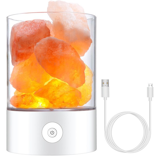 Lampe de bureau et purificateur d'air au sel de l'Himalaya, blanc