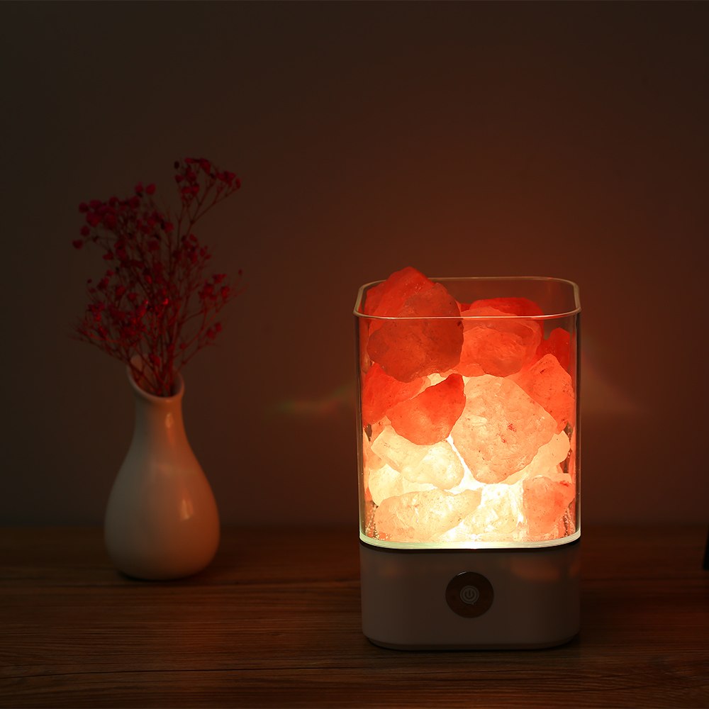 Lampe de bureau et purificateur d'air au sel de l'Himalaya, blanc