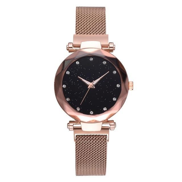 À la mode Unique maille aimant boucle exotique étoilé diamant concepteur de luxe dames femmes montre