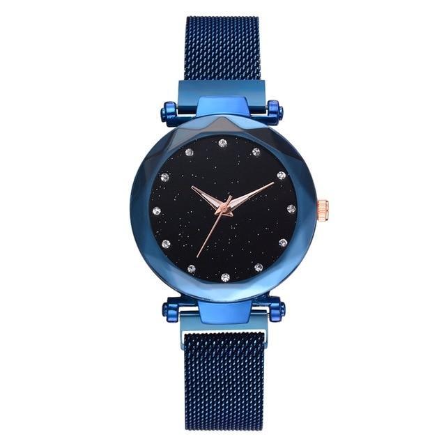 À la mode Unique maille aimant boucle exotique étoilé diamant concepteur de luxe dames femmes montre