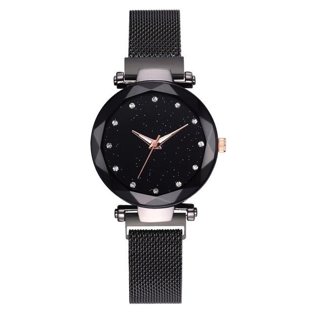 À la mode Unique maille aimant boucle exotique étoilé diamant concepteur de luxe dames femmes montre