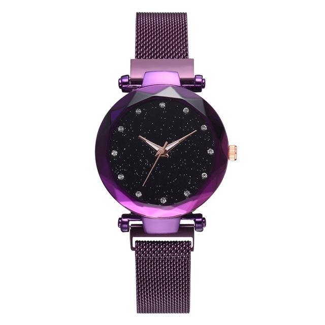 À la mode Unique maille aimant boucle exotique étoilé diamant concepteur de luxe dames femmes montre