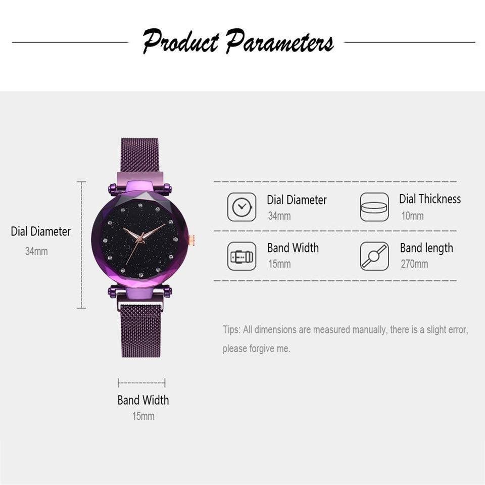 À la mode Unique maille aimant boucle exotique étoilé diamant concepteur de luxe dames femmes montre