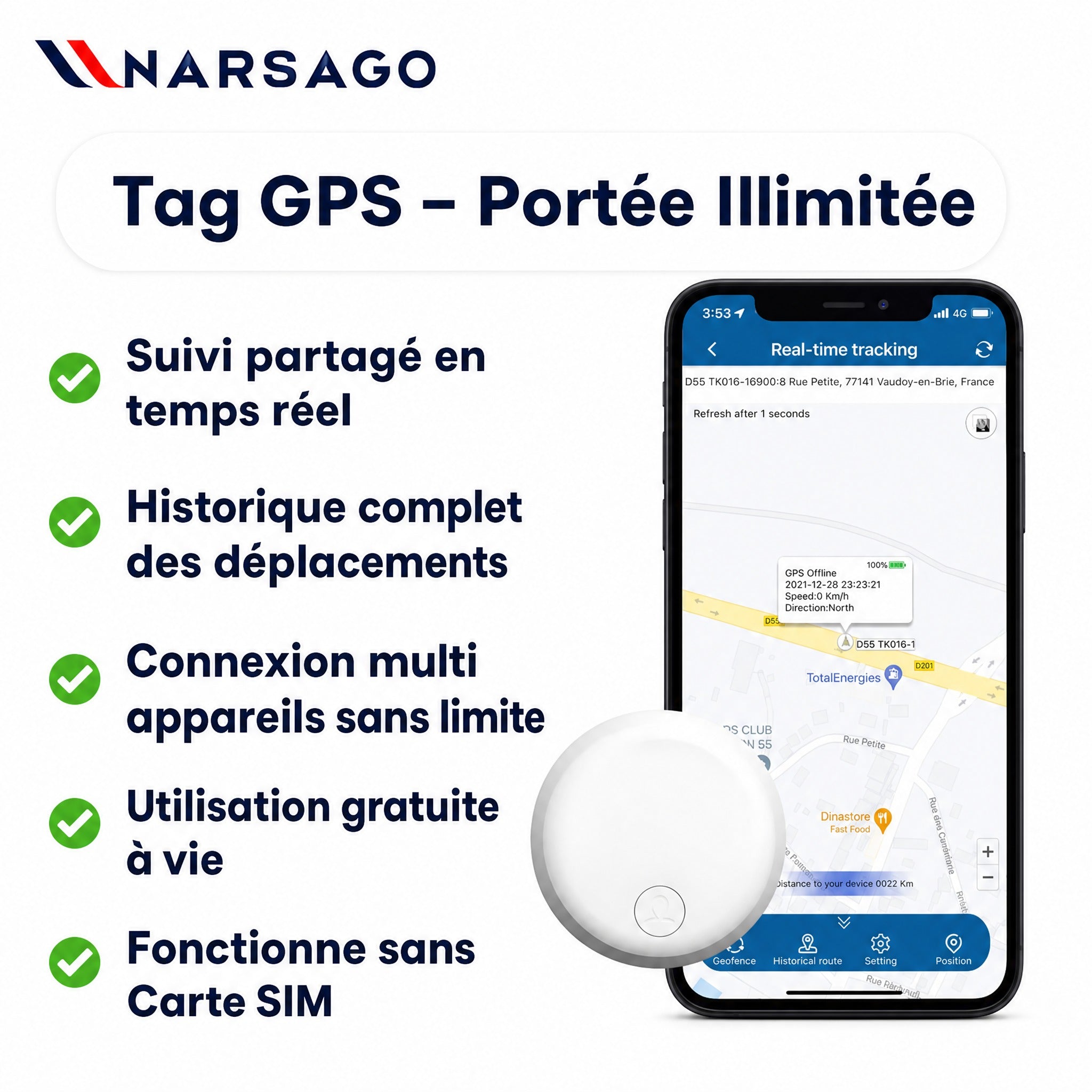 Traceur GPS Narsago Sans Abonnement - iOS / ANDROID #2