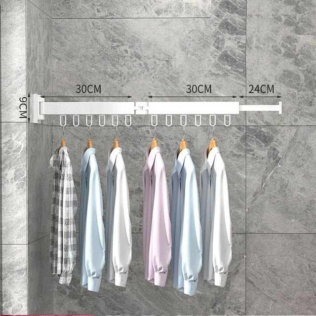 Étendoir mural rétractable pour vêtements avec design compact et robuste