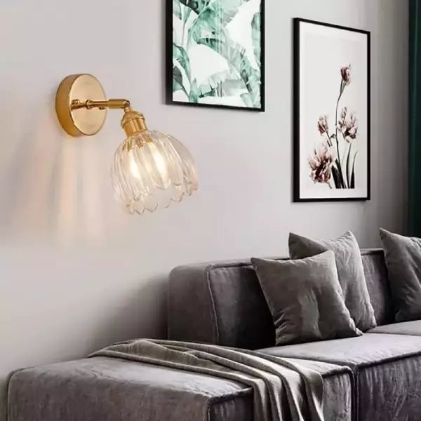 Lampe Wandlamp Tulp Retro Glas Bloem Design Metal Vintage Lampe d'éclairage | Sansotis