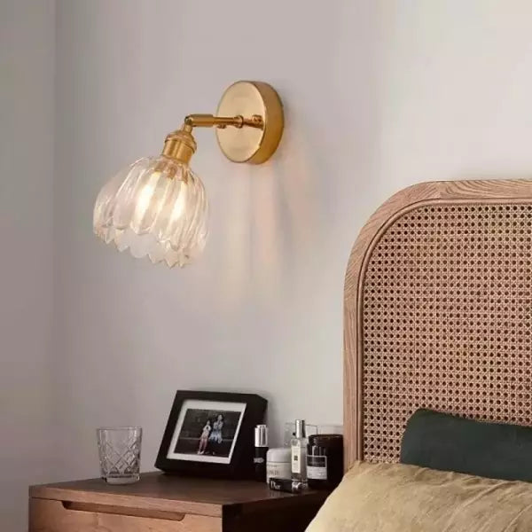 Lampe Wandlamp Tulp Retro Glas Bloem Design Metal Vintage Lampe d'éclairage | Sansotis