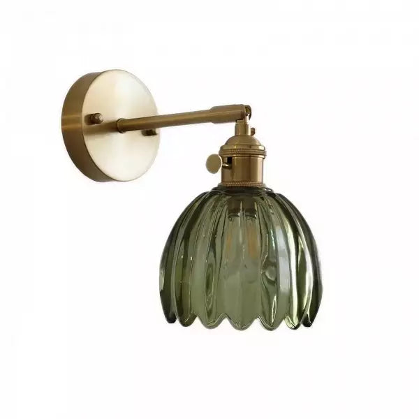 Lampe Wandlamp Tulp Retro Glas Bloem Design Metal Vintage Lampe d'éclairage | Sansotis