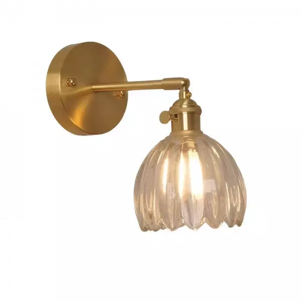 Lampe Wandlamp Tulp Retro Glas Bloem Design Metal Vintage Lampe d'éclairage | Sansotis