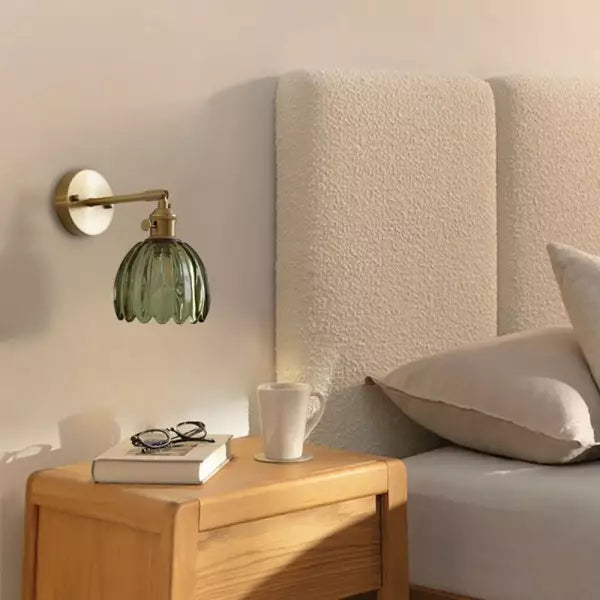 Lampe Wandlamp Tulp Retro Glas Bloem Design Metal Vintage Lampe d'éclairage | Sansotis