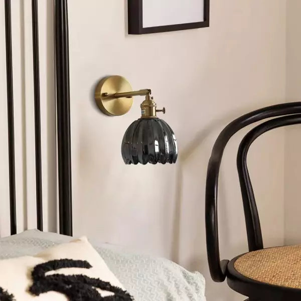 Lampe Wandlamp Tulp Retro Glas Bloem Design Metal Vintage Lampe d'éclairage | Sansotis