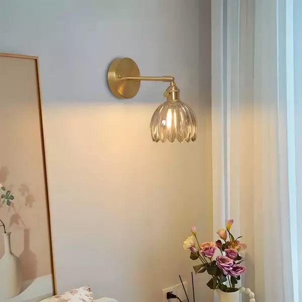 Lampe Wandlamp Tulp Retro Glas Bloem Design Metal Vintage Lampe d'éclairage | Sansotis