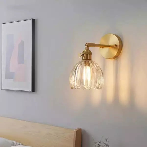 Lampe Wandlamp Tulp Retro Glas Bloem Design Metal Vintage Lampe d'éclairage | Sansotis