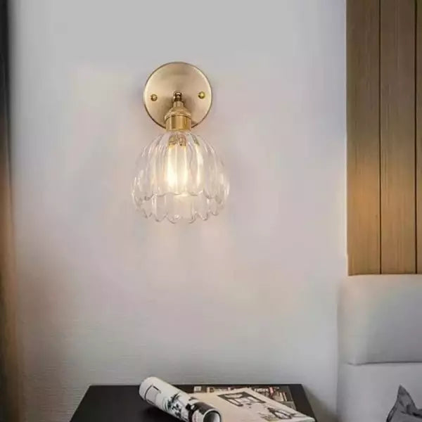 Lampe Wandlamp Tulp Retro Glas Bloem Design Metal Vintage Lampe d'éclairage | Sansotis