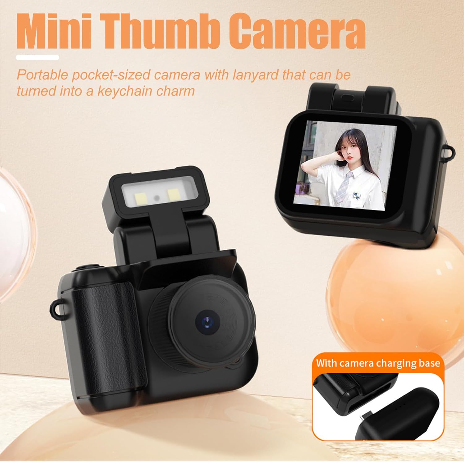 Mini appareil photo numérique porte-clés avec vidéo 1080P