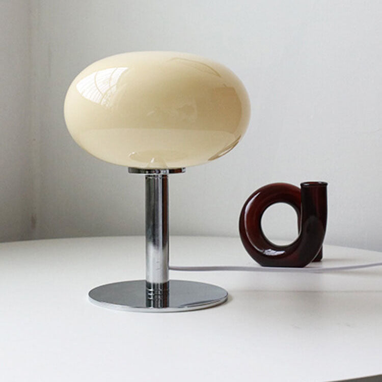 Lampe de table ronde en verre - Lampe de chevet élégante - Lampe de bureau moderne
