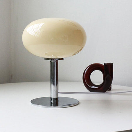 Lampe de table ronde en verre - Lampe de chevet élégante - Lampe de bureau moderne