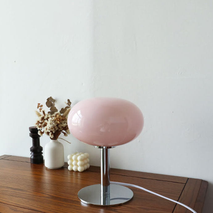 Lampe de table ronde en verre - Lampe de chevet élégante - Lampe de bureau moderne