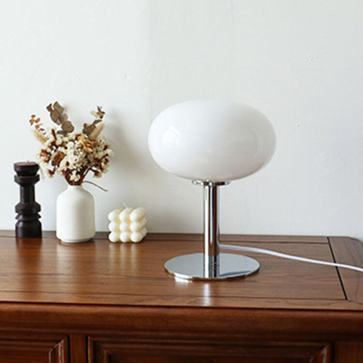 Lampe de table ronde en verre - Lampe de chevet élégante - Lampe de bureau moderne