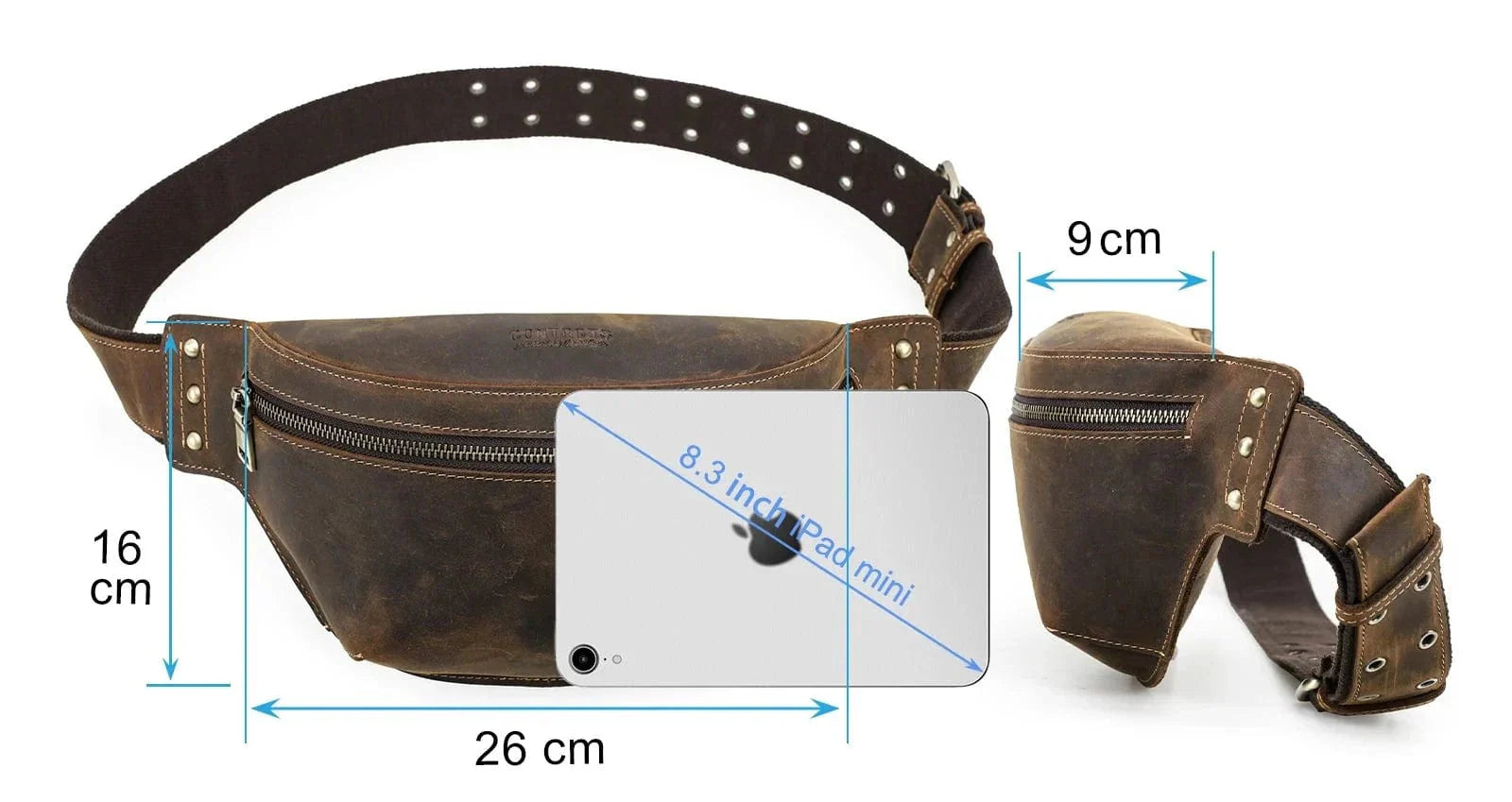 Sac Banane Homme en Cuir Vintage