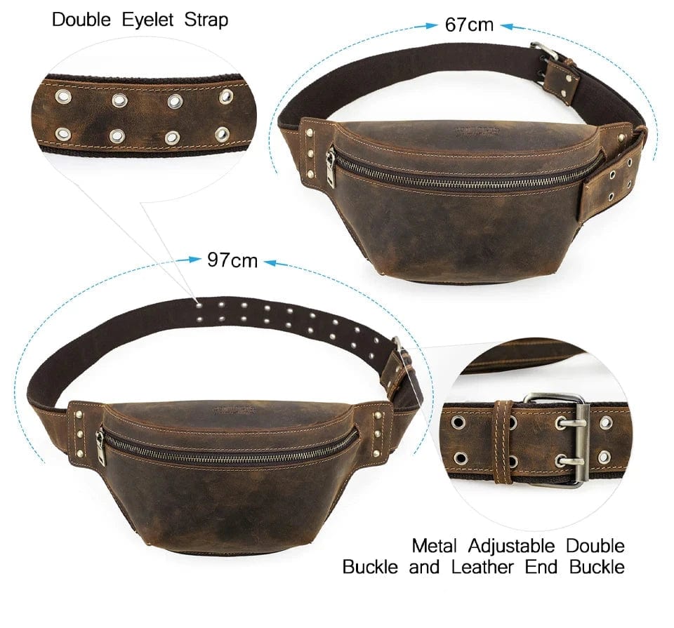 Sac Banane Homme en Cuir Vintage