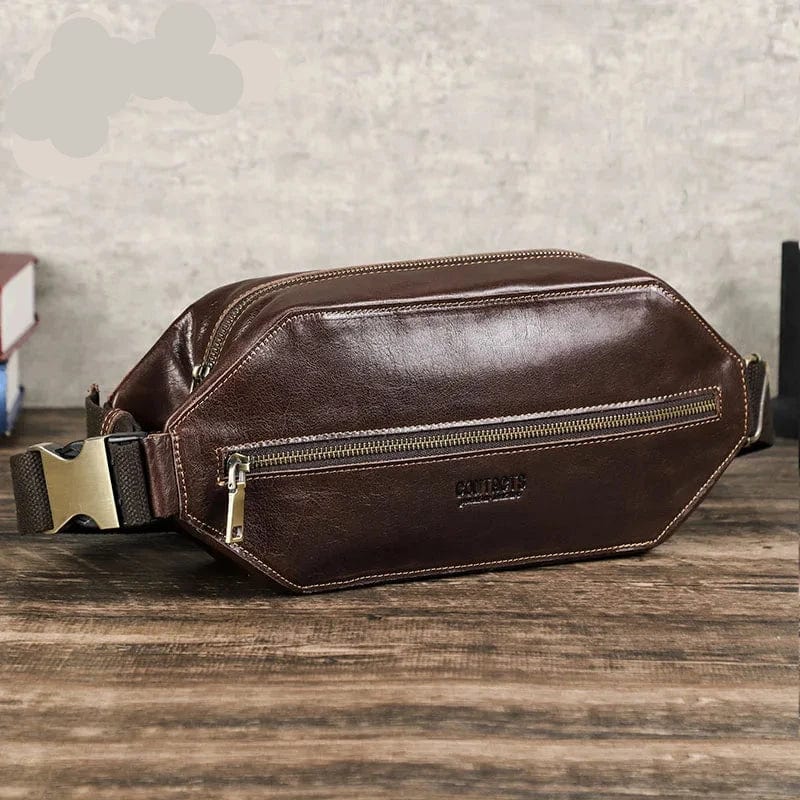 Sac Banane Vintage en Cuir pour Hommes